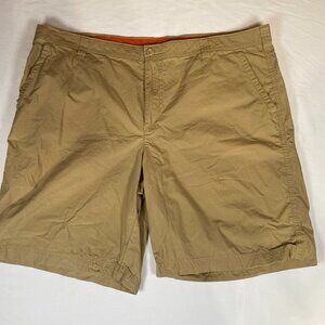 Columbia Flat Front Shorts Men's 42 Khaki Cotton